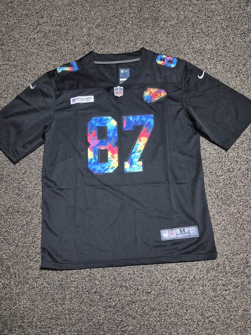 NWOT Kansas City Chiefs Nike Black Crucial Catch #87 Travis Kelce Jersey